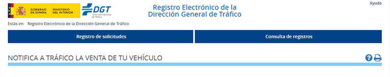 notificación de venta dgt online